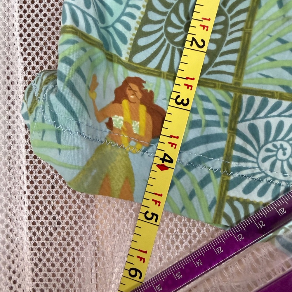Tommy Bahama Hula Girl Swim Trunks S Blue Green Geometric Mesh Lined Nylon T9318 - Picture 15 of 15
